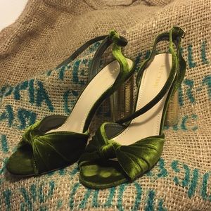 Day-Vine Green Chunky Heel Sandals